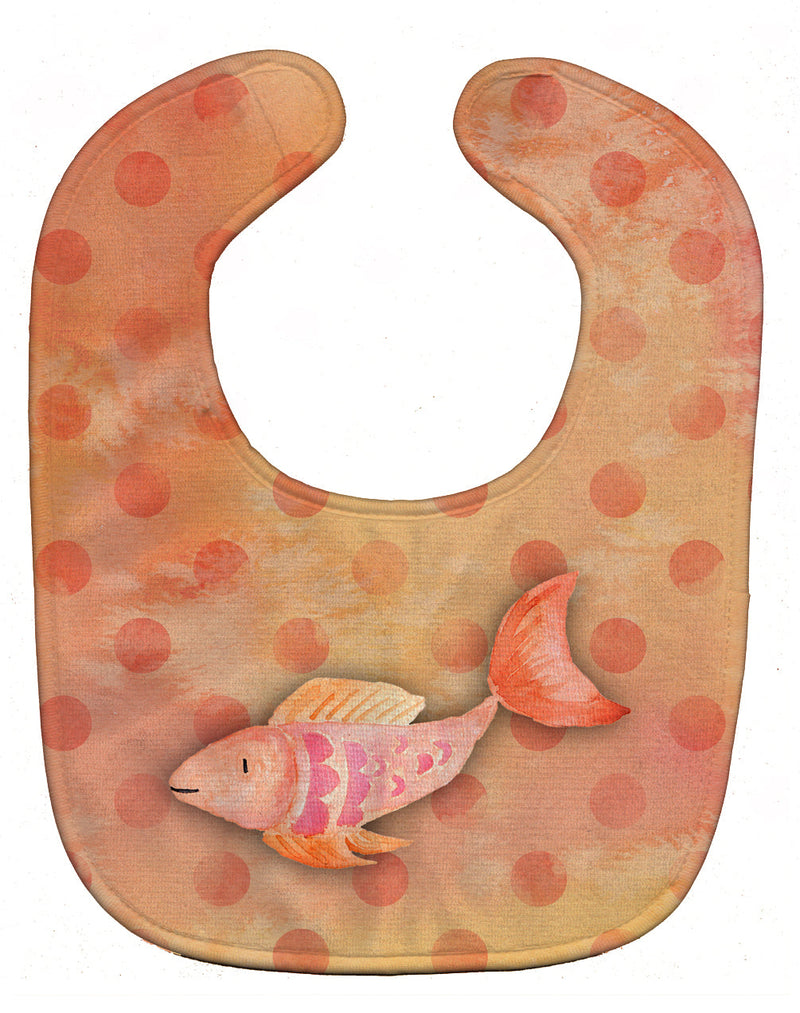 Orange Fish Watercolor Baby Bib BB7387BIB