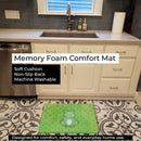 Polkadot Frog Watercolor Memory Foam Kitchen Mat Machine Washable Anti-Fatigue Cushion Comfort Bath or Kitchen Rug