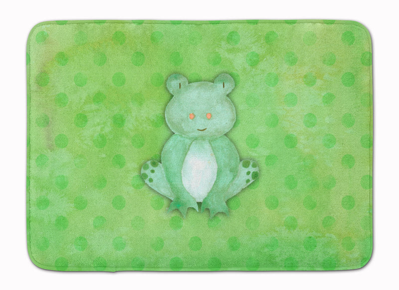 Polkadot Frog Watercolor Machine Washable Memory Foam Mat BB7388RUG