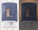 Beaver Watercolor Ceramic Night Light Compact, UL-Certified, Ideal for Bedroom, Bathroom, Nursery, Hallway, Kitchen, 6x4x3, Multicolor