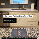Beaver Watercolor Memory Foam Kitchen Mat Machine Washable Anti-Fatigue Cushion Comfort Bath or Kitchen Rug