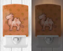 Polkadot Camel Watercolor Ceramic Night Light Compact, UL-Certified, Ideal for Bedroom, Bathroom, Nursery, Hallway, Kitchen, 6x4x3, Multicolor