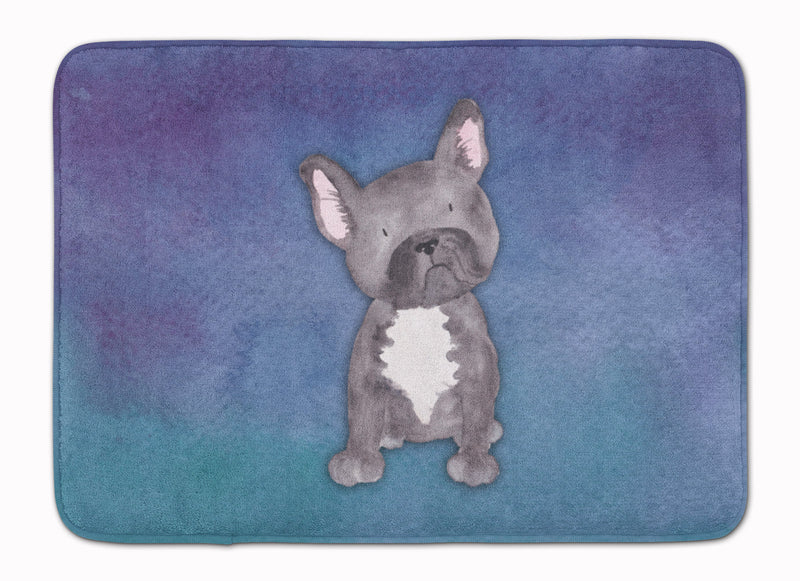 French Bulldog Watercolor Machine Washable Memory Foam Mat BB7395RUG