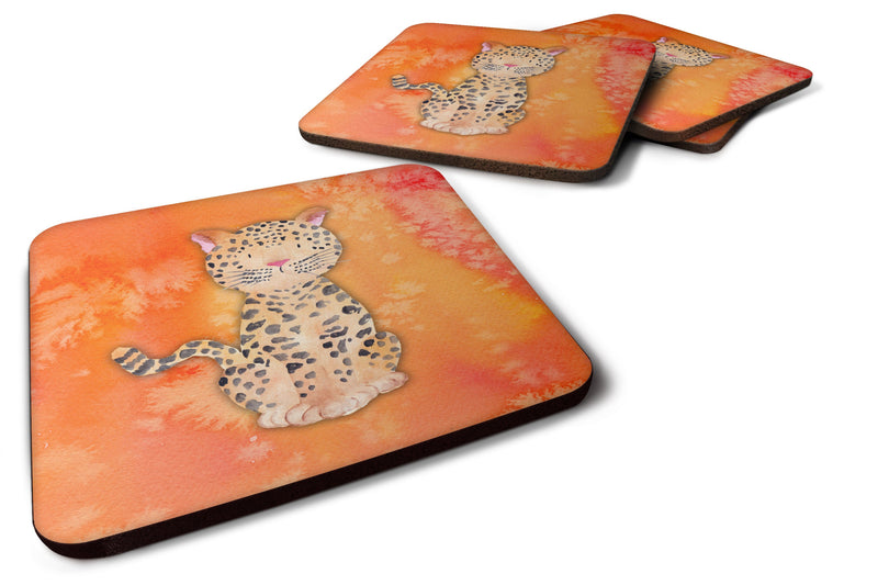 Leopard Watercolor Foam Coaster Set of 4 BB7396FC