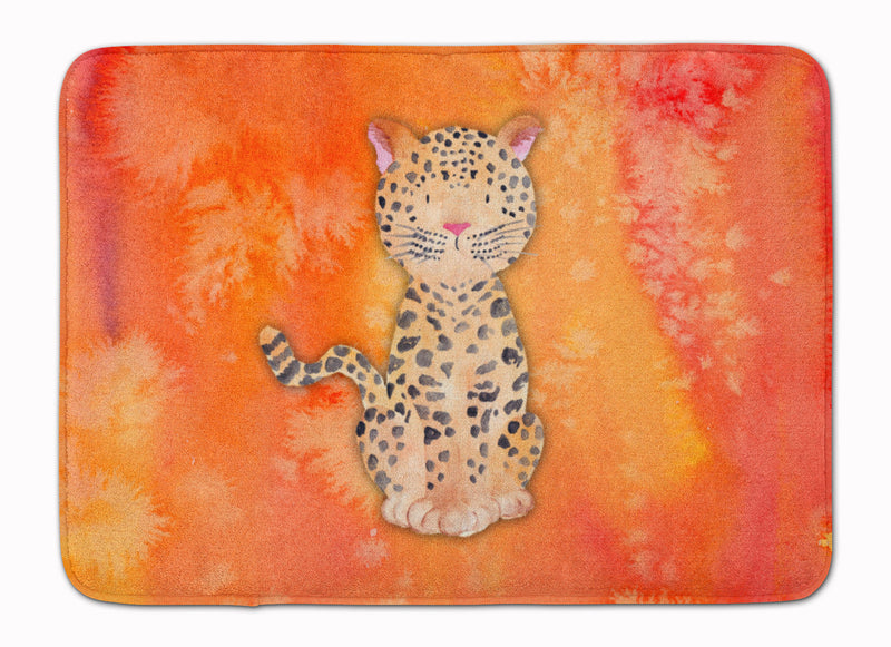 Leopard Watercolor Machine Washable Memory Foam Mat BB7396RUG