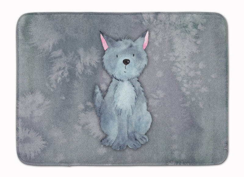 Wolf Watercolor Machine Washable Memory Foam Mat BB7398RUG