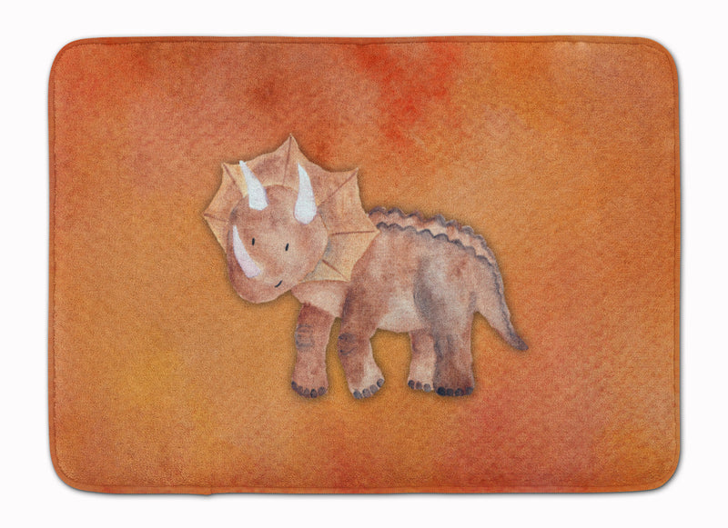 Triceratops Watercolor Machine Washable Memory Foam Mat BB7403RUG