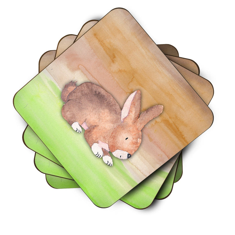 Rabbit Watercolor Foam Coaster Set of 4 BB7410FC