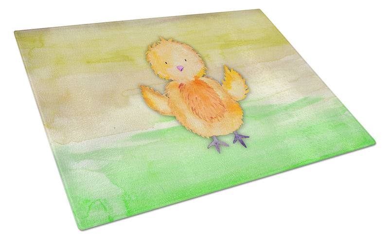 Chicken Watercolor Glass Cutting Board Large BB7411LCB