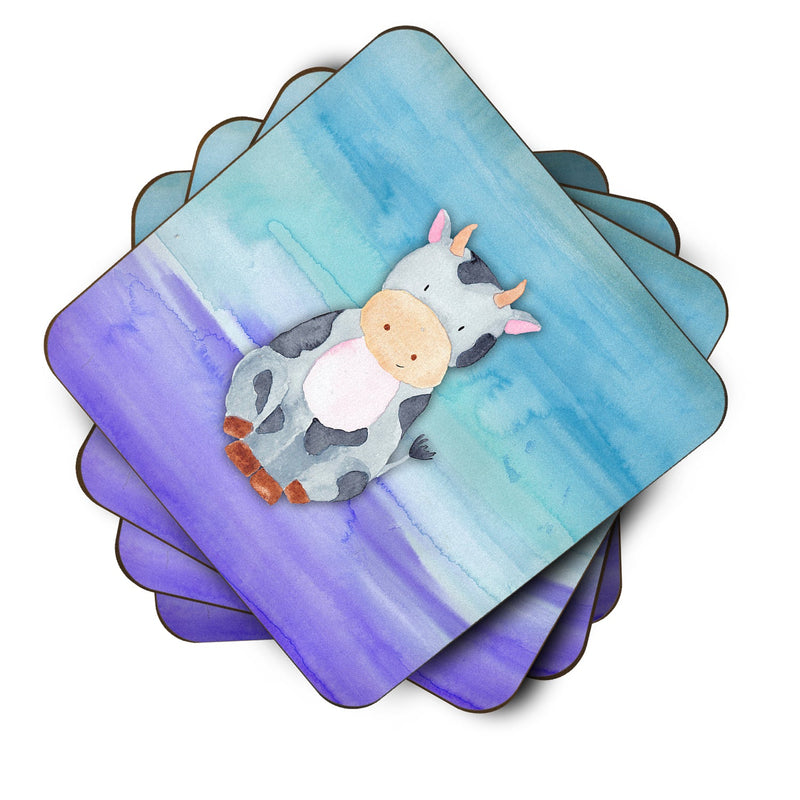 Cow Watercolor Foam Coaster Set of 4 BB7412FC