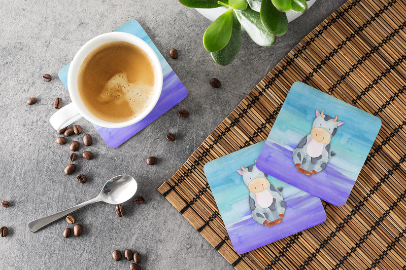 Cow Watercolor Foam Coaster Set of 4 BB7412FC