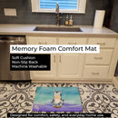 Cow Watercolor Memory Foam Kitchen Mat Machine Washable Anti-Fatigue Cushion Comfort Bath or Kitchen Rug