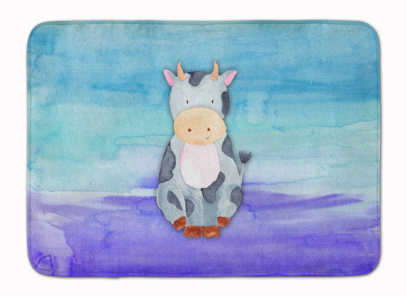 Cow Watercolor Machine Washable Memory Foam Mat BB7412RUG