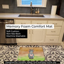 Goat Watercolor Memory Foam Kitchen Mat Machine Washable Anti-Fatigue Cushion Comfort Bath or Kitchen Rug