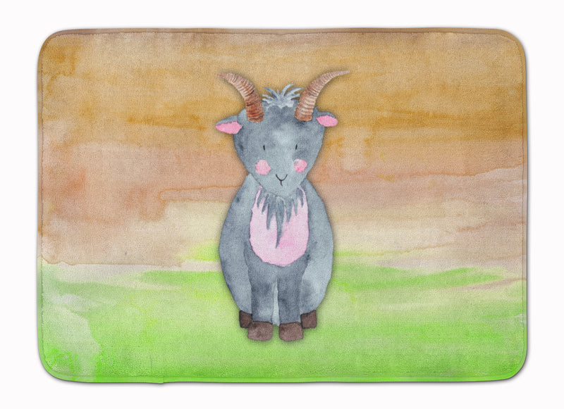 Goat Watercolor Machine Washable Memory Foam Mat BB7413RUG