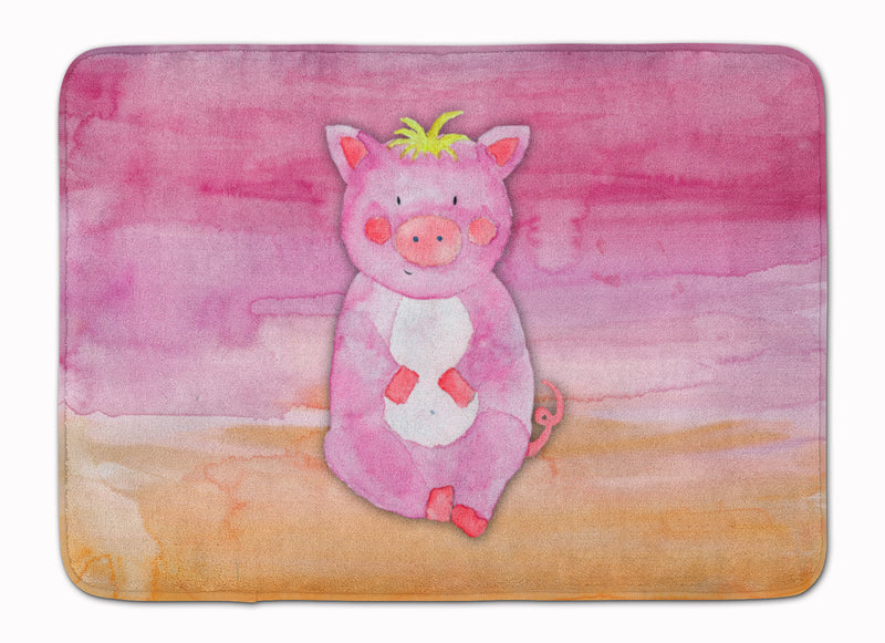 Pig Watercolor Machine Washable Memory Foam Mat BB7416RUG