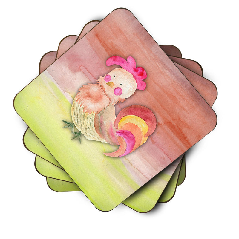 Rooster Watercolor Foam Coaster Set of 4 BB7417FC