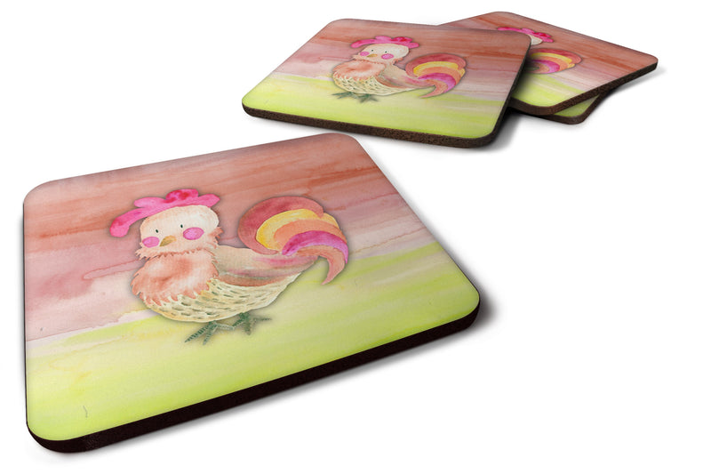 Rooster Watercolor Foam Coaster Set of 4 BB7417FC