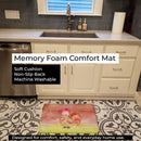 Rooster Watercolor Memory Foam Kitchen Mat Machine Washable Anti-Fatigue Cushion Comfort Bath or Kitchen Rug