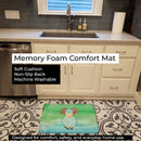 Ram Sheep Watercolor Memory Foam Kitchen Mat Machine Washable Anti-Fatigue Cushion Comfort Bath or Kitchen Rug