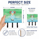 Ram Sheep Watercolor Leash or Key Holder Wall Hooks, Coat Rack Wall Mount, for Hanging Keys, Towels, Aprons, Leashes