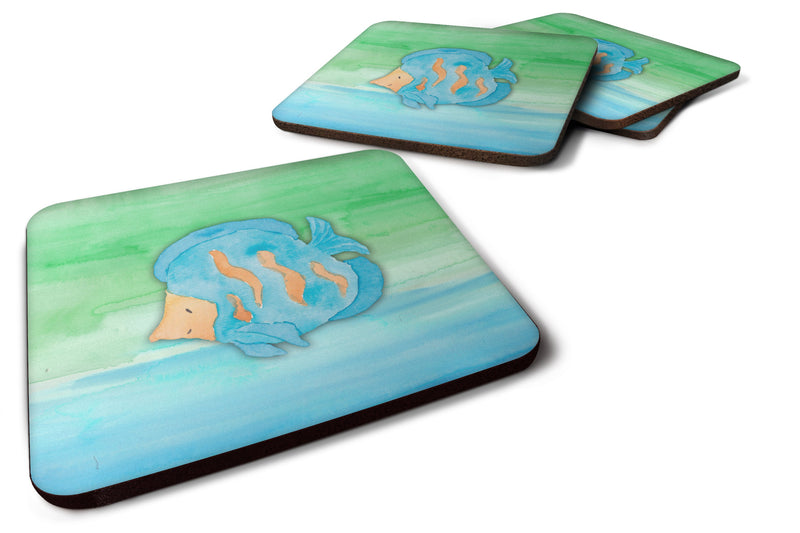 Blue Fish Watercolor Foam Coaster Set of 4 BB7419FC