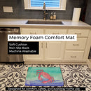 Crab Watercolor Memory Foam Kitchen Mat Machine Washable Anti-Fatigue Cushion Comfort Bath or Kitchen Rug