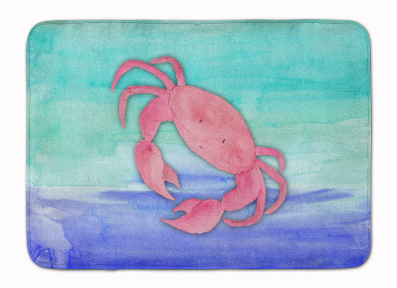 Crab Watercolor Machine Washable Memory Foam Mat BB7420RUG