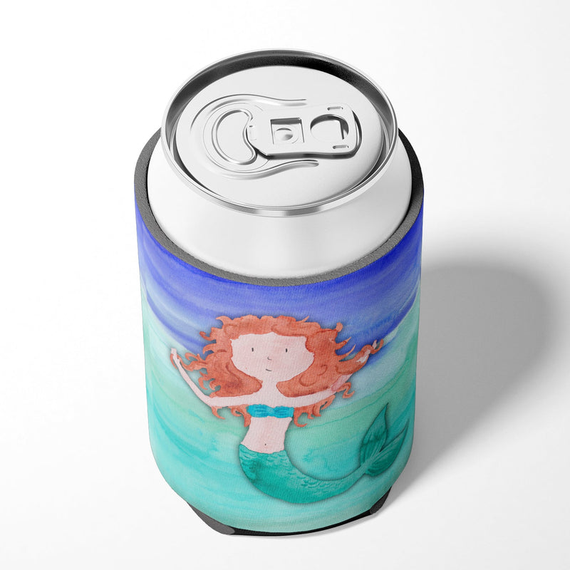 Ginger Mermaid Watercolor Can or Bottle Hugger BB7421CC