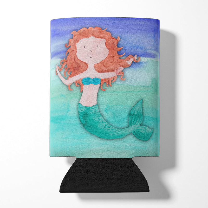 Ginger Mermaid Watercolor Can or Bottle Hugger BB7421CC