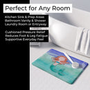 Ginger Mermaid Watercolor Memory Foam Kitchen Mat Machine Washable Anti-Fatigue Cushion Comfort Bath or Kitchen Rug
