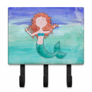 Ginger Mermaid Watercolor Leash or Key Holder Wall Hooks, Coat Rack Wall Mount, for Hanging Keys, Towels, Aprons, Leashes