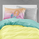 Blonde Mermaid Watercolor Fabric Standard Pillowcase – Artistic Decorative Front, White Back BB7423PILLOWCASE