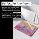 Blonde Mermaid Watercolor Memory Foam Kitchen Mat Machine Washable Anti-Fatigue Cushion Comfort Bath or Kitchen Rug
