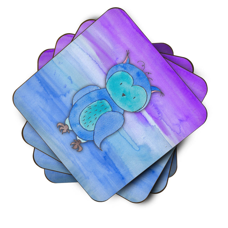 Blue Owl Watercolor Foam Coaster  BB7426FC