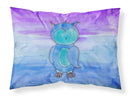 Blue Owl Watercolor Fabric Standard Pillowcase – Artistic Decorative Front, White Back BB7426PILLOWCASE