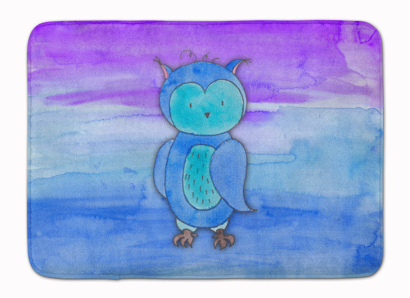 Blue Owl Watercolor Machine Washable Memory Foam Mat BB7426RUG