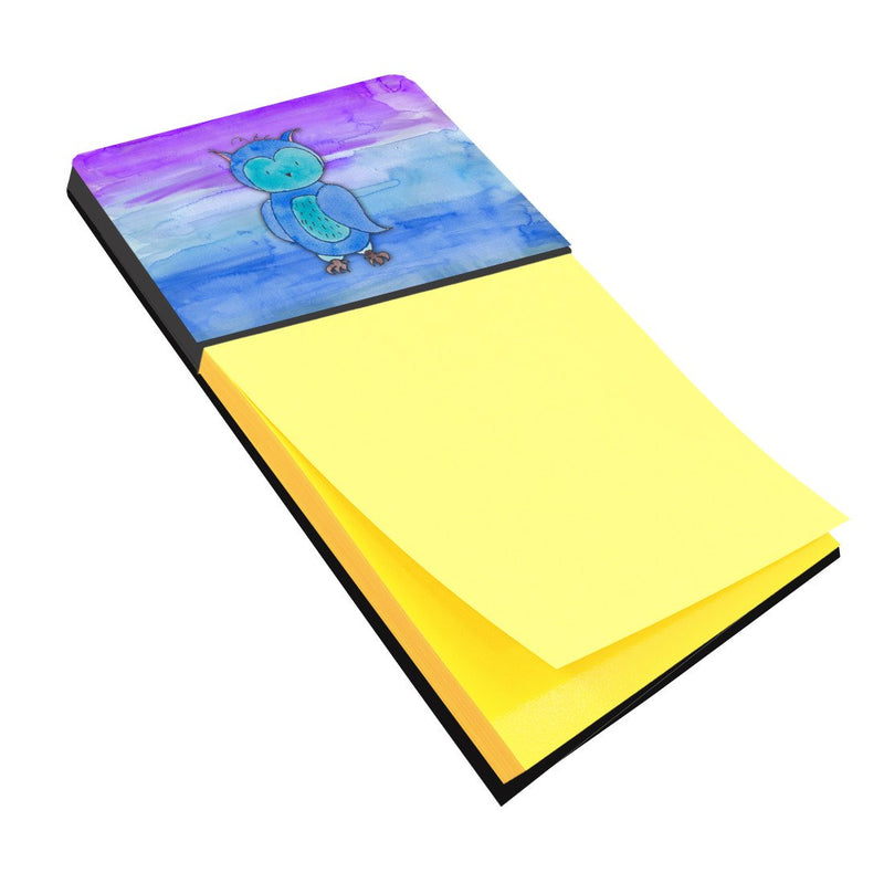 Blue Owl Watercolor Sticky Note Holder BB7426SN- Refiilable Desk Accessory Note Pad