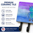 Blue Owl Watercolor Leash or Key Holder Wall Hooks, Coat Rack Wall Mount, for Hanging Keys, Towels, Aprons, Leashes