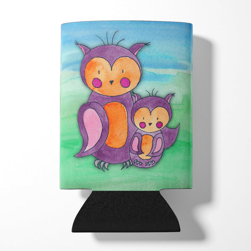 Momma and Baby Owl Watercolor Can or Bottle Hugger BB7430CC