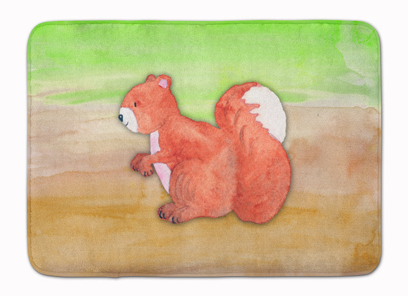 Squirrel Watercolor Machine Washable Memory Foam Mat BB7431RUG