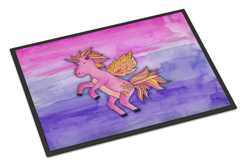 Pink Unicorn Watercolor Doormat - 18x27 Decorative Floor Mat – Indoor/Outdoor Rug with Artistic Flair BB7432MAT