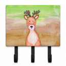 Deer Watercolor Leash or Key Holder Wall Hooks, Coat Rack Wall Mount, for Hanging Keys, Towels, Aprons, Leashes
