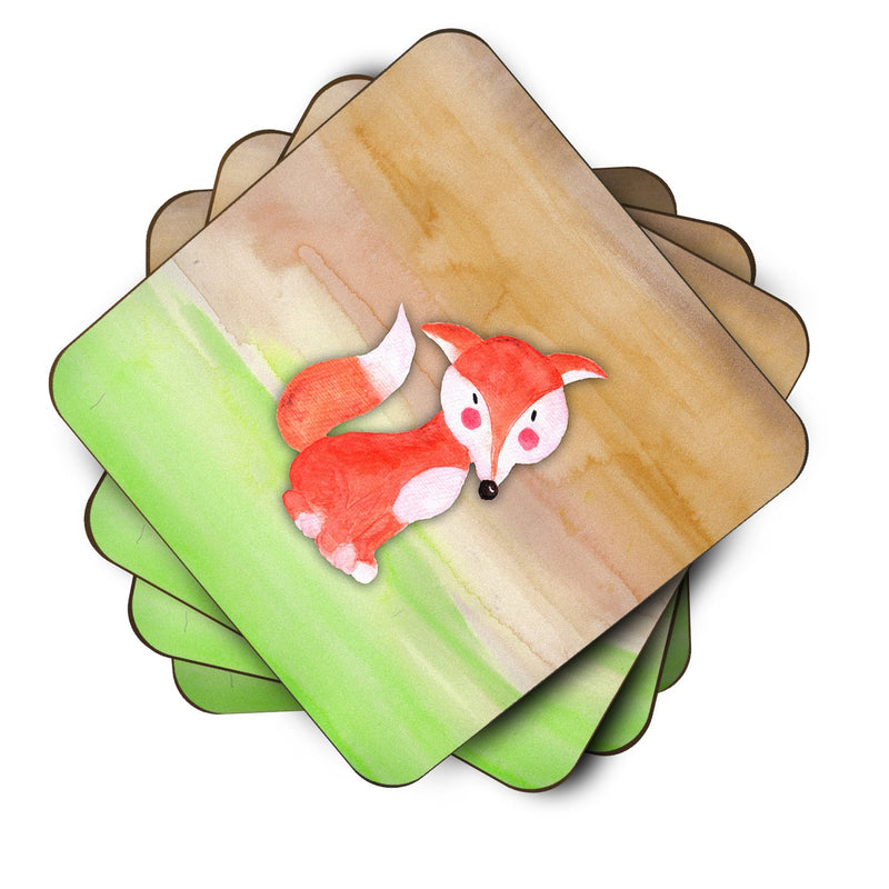 Fox Watercolor Foam Coaster Set of 4 BB7436FC