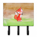 Fox Watercolor Leash or Key Holder Wall Hooks, Coat Rack Wall Mount, for Hanging Keys, Towels, Aprons, Leashes