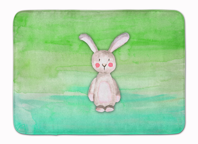 Bunny Rabbit Watercolor Machine Washable Memory Foam Mat BB7437RUG