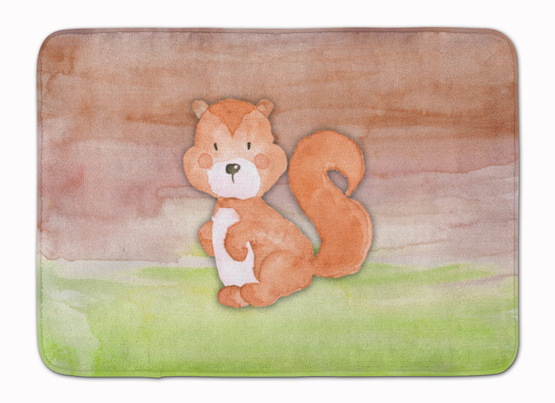 Squirrel Watercolor Machine Washable Memory Foam Mat BB7439RUG