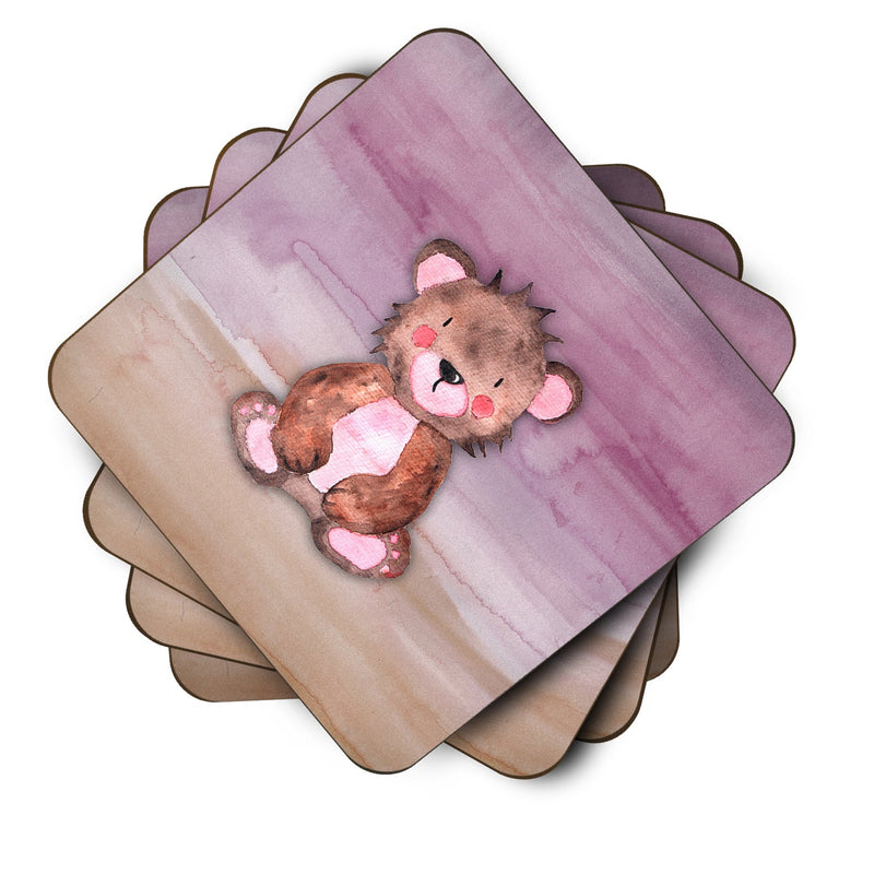 Bear Cub Watercolor Foam Coaster Set of 4 BB7441FC