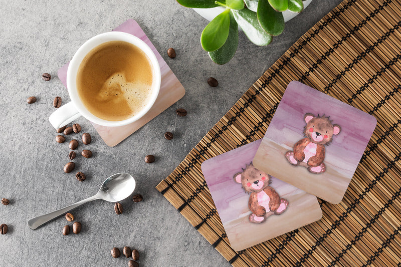 Bear Cub Watercolor Foam Coaster Set of 4 BB7441FC