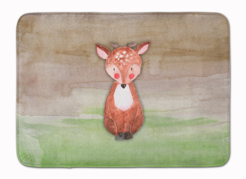 Baby Deer Watercolor Machine Washable Memory Foam Mat BB7442RUG